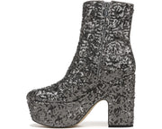 Circus By Sam Edelman Ilana Soft Silver Sequin Inside Zipper Block Heeled Boots