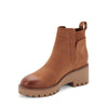 Blondo Danika Cognac Nubuck Rounded Toe Pull On Waterproof Heeled Ankle Boots