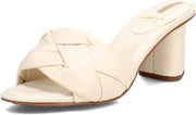 Sam Edelman Oaklie Modern Ivory Knotted Strap Triangular Block Heeled Sandals