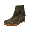 Eric Michael Margot Booties Green Suede Low Wedge Casual Comfort Ankle Booties