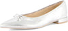 Dolce Vita Palani Silver Distressed Leather Slip On Pointed Toe Ballet Flats