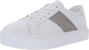 Steve Madden Swept White Lace Up Rounded Toe Low Top Leather Fashion Sneakers