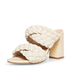 Steve Madden Twisted Bone Off White Leather Chunky Braided Straps Open Toe Mules
