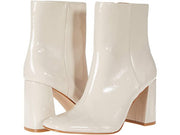 Steve Madden Taryn Fashion Boot Bone Patent Leather Block Heel Retro Bootie (6)