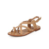 Breckelles Kiera-04 Natural Leatherette Toe Ring Criss Cross Slingback Sandals