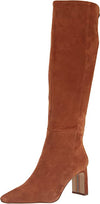 Sam Edelman Sylvia Brown Suede Pointed Toe Block Heel Knee High Leather Boots