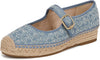 Sam Edelman Mackie Montrose Blue Pointed Cap Toe Mary Jane Espadrille Loafers