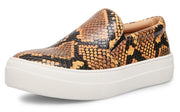 Steve Madden Women's Gills Classic Slip-On Fashion Sneaker Yellow Snake