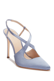 Pour La Victoire Cerry Satin Slingback High-Heel Pumps, Periwinkle