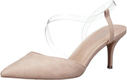 Charles David Alda Nude Clear Mid Heel Slingback Pointed Toe Stiletto Heel Pumps