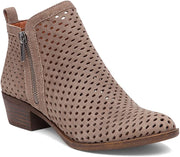 Lucky Brand Basel3 Brindle Double Zipper Block Heel Perforated Ankle Booties