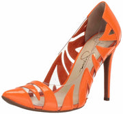 Jessica Simpson PALMRA Pump Neon Orange Clear Pointed Toe Stiletto Pumps