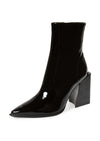 Jeffrey Campbell LA-Siren Boot-Black Patent Leather Pointy Block Heel Booties