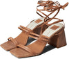 Dolce Vita Paxx Luggage Stella Tie Up Squared Toe Strappy Block Heeled Sandals