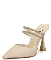 Sam Edelman Agustina Sesame Slip On Spool Heel Pointed Closed Toe Detailed Pumps