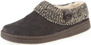 Clarks Women's Knit Scuff Leather Slipper Mules Sweater Cuff Clog (6, Grey)