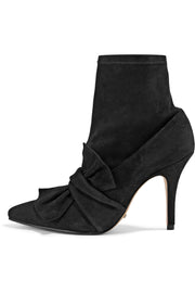Schutz Ankle Bootie Black Suede Stretch Gorcha Suede Pointy Toe Ankle Boots Pump