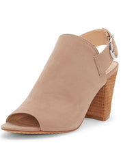 Vince Camuto Krestella Wild Mushroom Block Heel Shooties  Nude Open Toe Booties