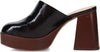 Circus By Sam Edelman Shay Black Slip On Block High Heel Platform Mules Shoes