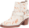 Sam Edelman Bellamie Natural/Ivory Stacked Heel Squared Toe Western Ankle Boots