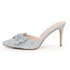 Lauren Lorraine Lolly Rhinestone Bow Slip-On Mule Formal Pump Prom Dress Sandals