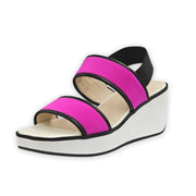 Cecelia New York Believe Berry Slip On Strappy Upper Open Toe Platform Sandals