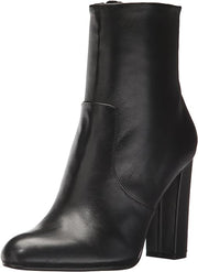 Steve Madden Editor Black Leather Fashion Pointed Toe Womens Dress Ankle Boots