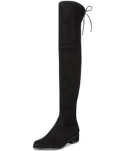 Charles David Gunter Black Stretch Suede Over-The-Knee Flat Over The Knee Boots