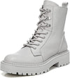 Sam Edelman Lue Pebble Grey Chunky Heel Rounded Toe Lace Up Ankle Combat Boots
