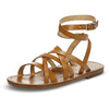 Sam Edelman Meriai Tan Multi Slip On Multi Buckle Adjustable Ankle Strap Sandals