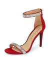 Lauren Lorraine Nesha Rhinestone Two Piece Ankle Strap Prom Stiletto Sandals