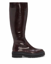 Vince Camuto Phrancie Eggplant Knee High Moto Chic Lug Sole Tall Fashion Boot