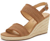 Lucky Brand Minjah Espadrille Jute-Wrapped Wedge Sandal Latte Nude Platforms