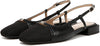 Sam Edelman Kara2 Black Squared Toe Slingback Fashion Flats Sandals Loafers