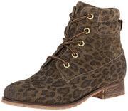 Bronx FA LENA  Mixer Up Khaki Leopard suede combat boot khaki shoes