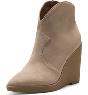 Jessica Simpson Crais Western Almond Toe Platform Heeled Wedges Booties Cheyenne