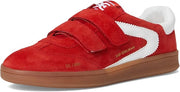 Sam Edelman Talia Red Coral Leather Rounded Toe Low Top Lace Up Flat Sneakers