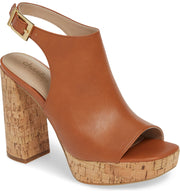 Charles by Charles David Imani Cognac Cork Block Wedge Platform Heel Sandals (9, Cognac)