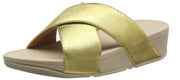 Fitflop Womens Lulu Cross Slide Artisan Gold Slip On Mule Wedge Heeled Sandals