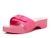 Dr. Scholl's Originally Rose Pink Slip On Open Toe Block Heel Detailed Sandals