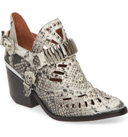 Jeffrey Campbell Calhoun-4 Western Heel bootie Black White Snake Silver Boot