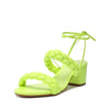 Schutz Zarda Green Fresh Braided Straps Ankle Straps Open Toe Block Heel Sandals