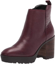 Lucky Brand Worrin Deep Mahogany Lug Sole Chunky Heel Platform Fashion Booties