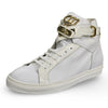 Mauri White Patent Comfortable Lace Up Ankle Strap Leather Sneakers