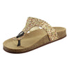 Forever Women's Gold Glitter Slip On Casual Sandals (6)