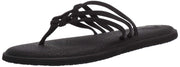 Sanuk Women's Yoga Salty Black Yoga Mat Sandal  Flip-Flop