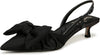 Sam Edelman Treena Black Pointed Toe Slingback Kitten Heeled Bow Detailed Pumps