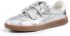 Sam Edelman Talia Soft Silver Leather Rounded Toe Low Top Flat Sneakers