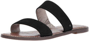 Sam Edelman Gala Slide Mule Black Suede Open Toe Two Piece Flat Slip On Sandals