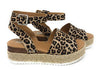 Soda Topic Casual Espadrilles Flatform Wedge Open Toe Sandal Oat Cheetah (10)